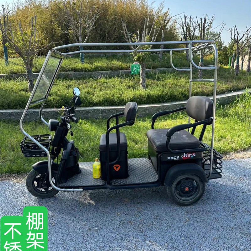 电动三轮车车棚车篷可折叠不锈钢小巴士三轮车雨棚车棚钢化玻璃棚