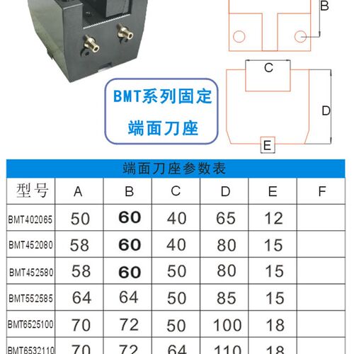 车铣复合固定刀座BMT40/45/55U钻镗孔外径端面刀塔刀架数控刀座