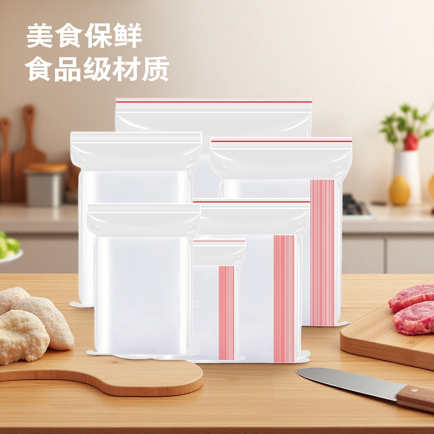 12丝自封袋pe密封袋透明批发加厚小号大号包装袋食品级100个装