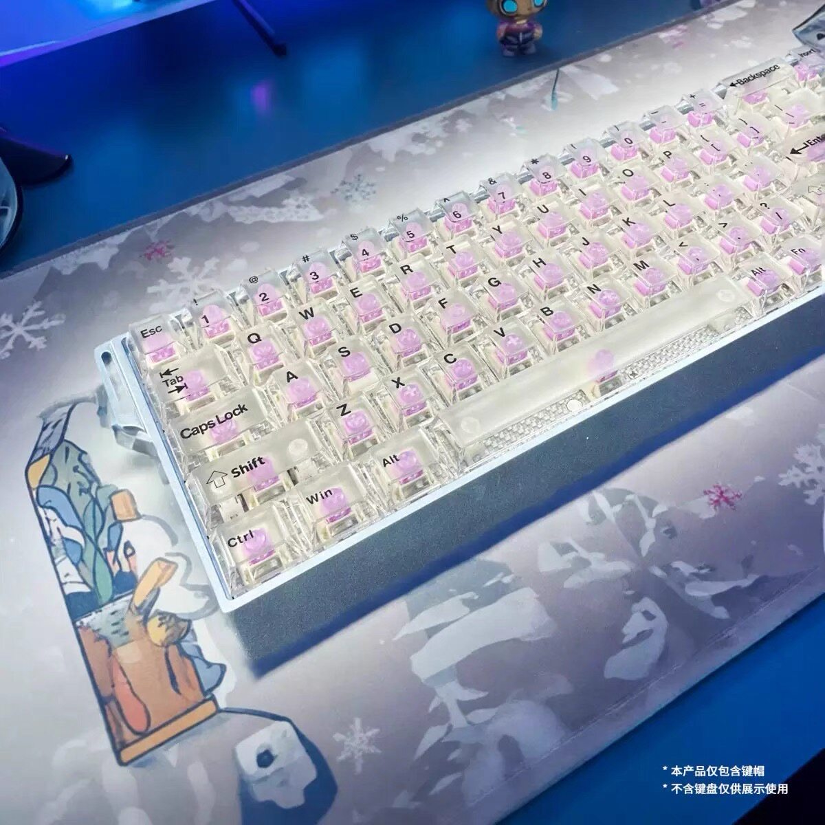 wooting60雾透透明键帽原厂高度图片