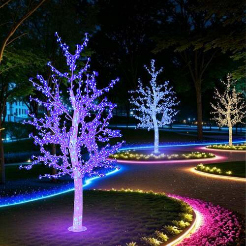 LED户外景观防雨水节日亮化工程庭院装饰灯1.2m~2.5m水晶发光树灯