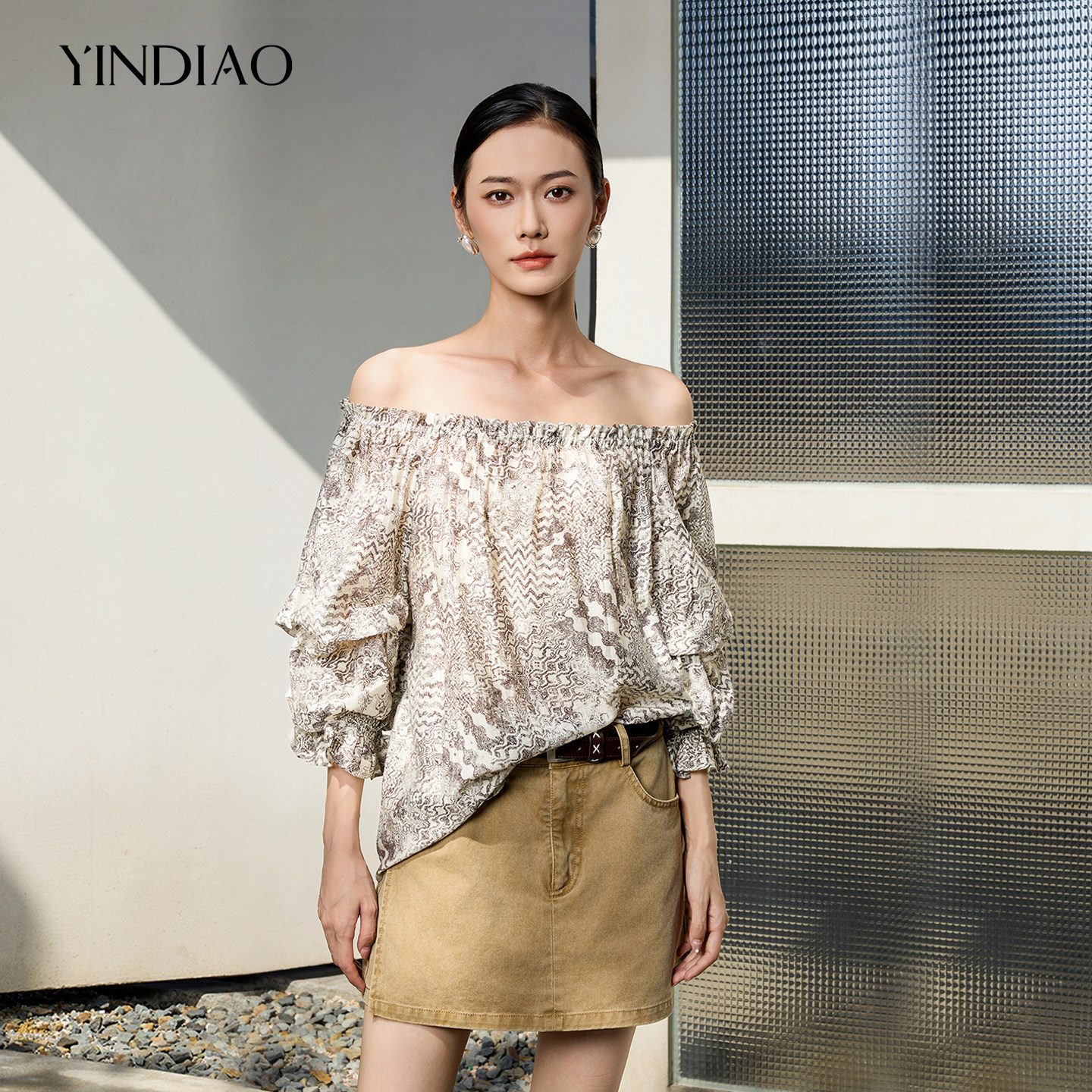 YINDIAO引调法式浪漫莱赛尔小衫