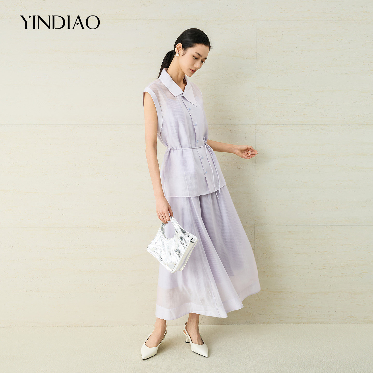 YINDIAO引调衬衫吊带半裙套装