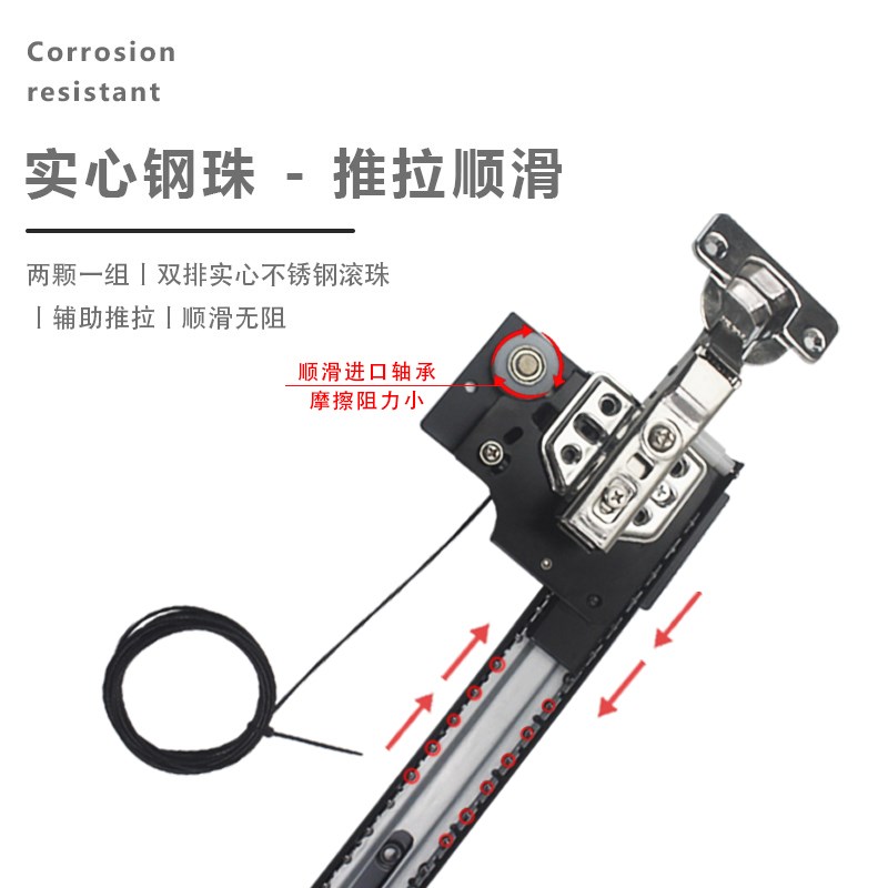隐藏门轨道衣柜电视柜回旋门滑轨隐形蝴蝶口袋侧插蝴蝶门五金配件