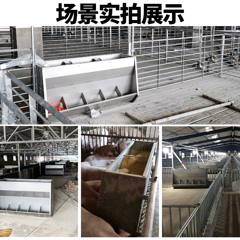 猪食槽猪用不锈钢单双面料槽自由采食槽育肥猪下料器保育槽喂