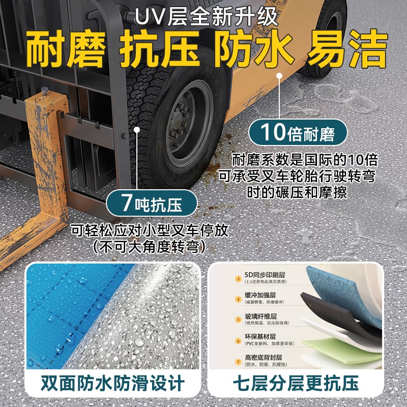 商用PVC地胶塑胶地板革室内地板胶加厚耐磨防水防滑医院灰色地垫