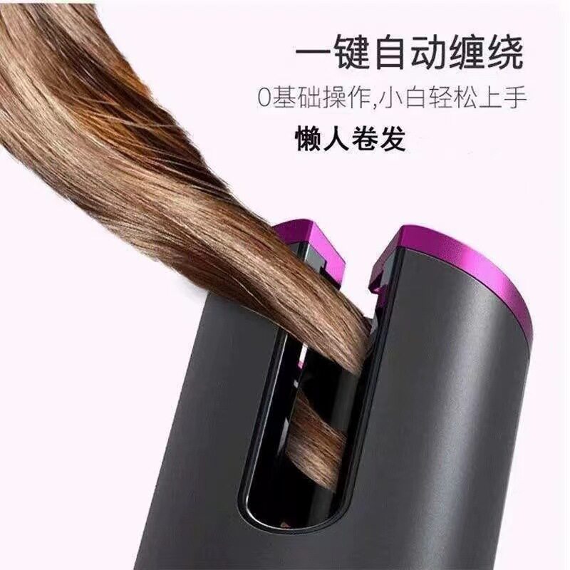 跨境新款便携式USB充电款自动卷发器智能液晶家用迷你懒人卷发棒