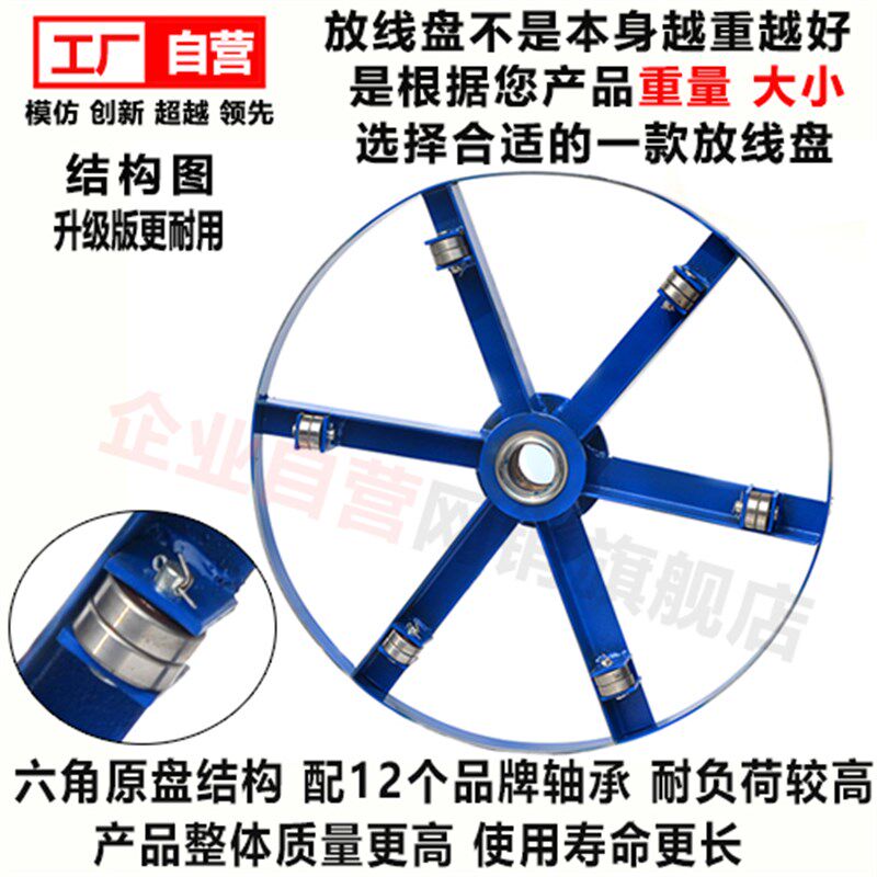 放线盘绕线盘光缆电缆钢丝绳放线架光纤卷线盘钢绞线轴承放线圆盘