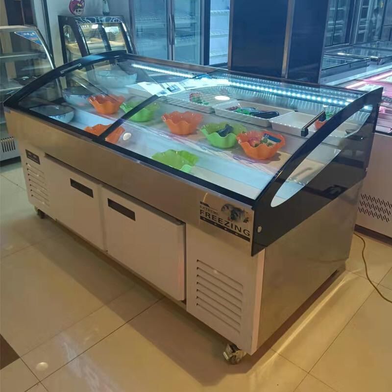 三阶梯柜展示柜推拉门盖弧形玻璃盖板点菜柜钢化玻璃定制专用配件