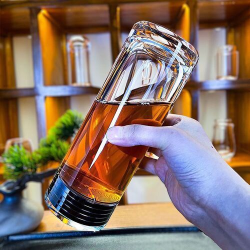 天然原矿水晶杯男士泡茶杯办公会议车载杯高端水晶玻璃杯300ml