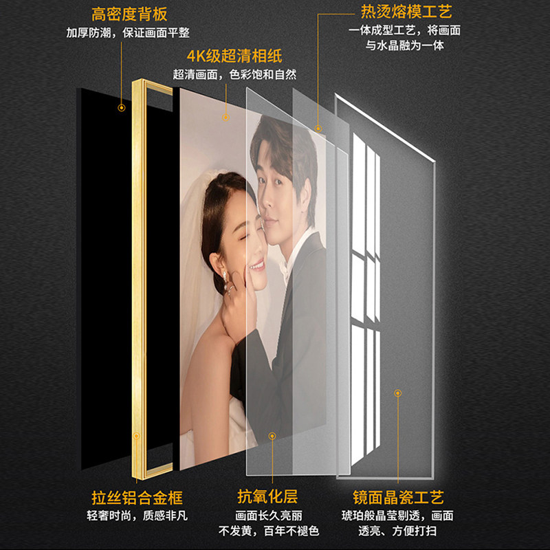 定制影楼婚纱照写真相框大尺寸全家福打印做成床头结婚照放大挂墙