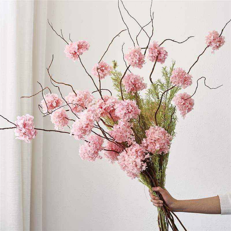 绣球干花花束客厅装饰摆件插花干枝柳条永生花天然风干高级感真花