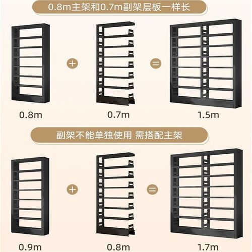 图书馆钢制书架家用落地置物架儿童书柜客厅绘本架简易铁艺储物架