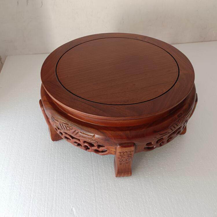 实木鱼缸架中式花架空调底座奇石工艺品矮架子大花瓶架木质置物架