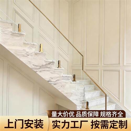 别墅室内室外玻璃护栏自建房玻璃护栏现代简约自建房公寓楼梯扶手