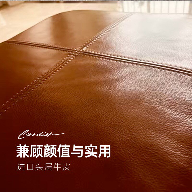 CR原创真皮坐垫牛皮海绵坐垫椅垫羽绒实木沙发座垫家用屁垫软包