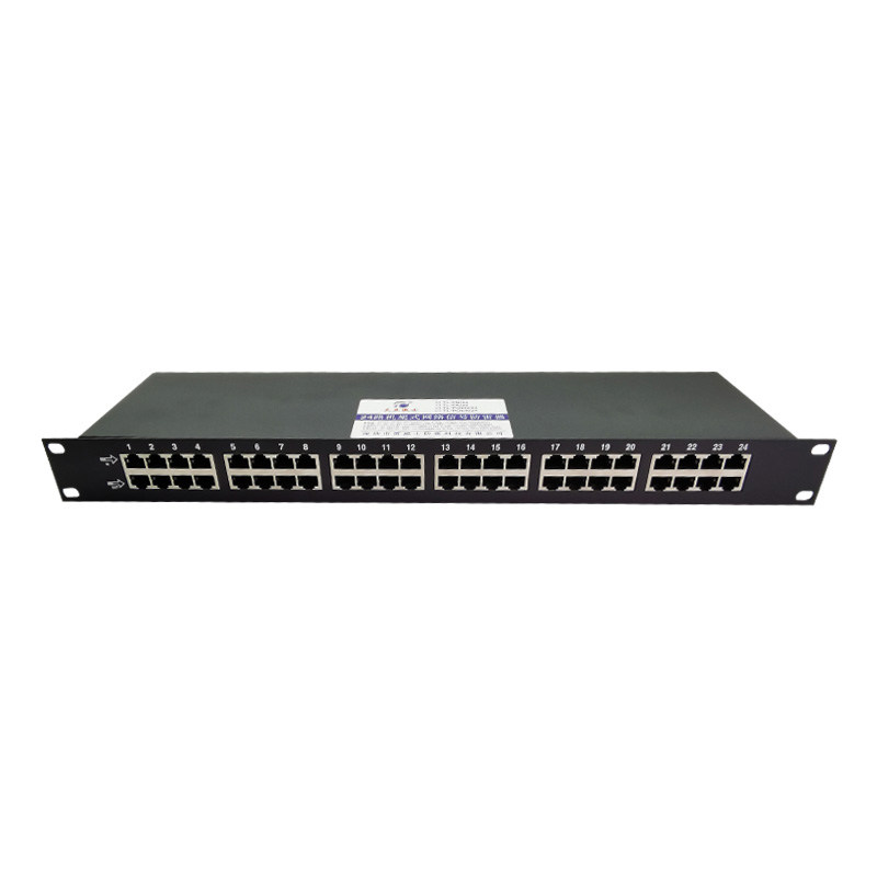 24口路百兆100M网络交换机防雷器RJ45千兆POE机架式浪涌保护 计算
