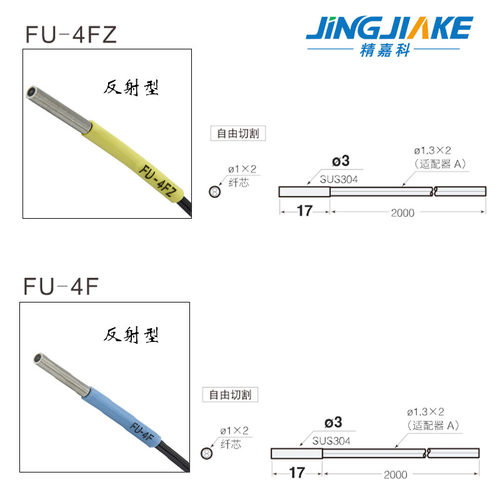 进口纤芯FU-4F/4FZ/5F/5FZ/48/48U/49X光纤放大器传感器光纤探头
