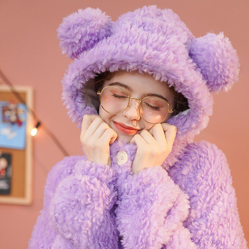 加厚加绒浴袍睡裙女长款秋冬情侣款可外穿珊瑚绒睡袍睡衣家居服男