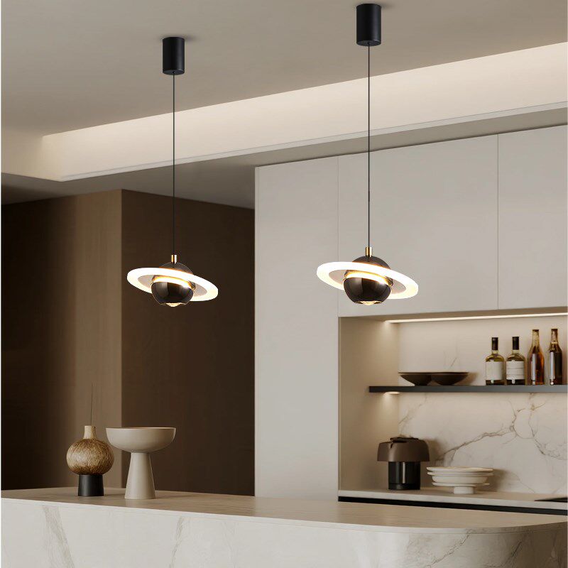 主卧室床头吊灯2025新款行星单头小吊灯设计师玄关入户吧台吊线灯