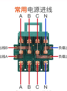 双投倒顺闸刀王开关4P100A三相四线双电源切换双向转换刀闸380V