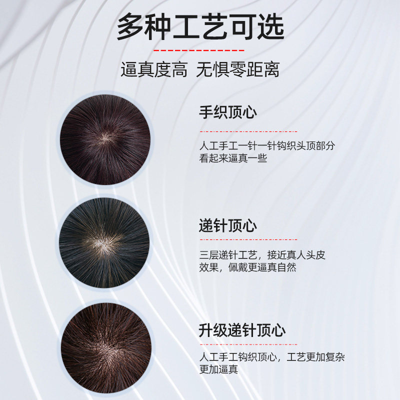 假发女短发真发全真人发中老年女士妈妈中长款自然直发全头假发套