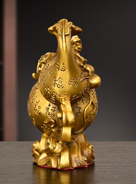 黄铜福禄貔貅摆件福气满满如意葫芦装饰玄关电视柜装饰工艺品