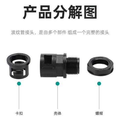 PE塑料波纹管接头软管快速直插式插头AD13/15.8/18.521.2PG7/9M20