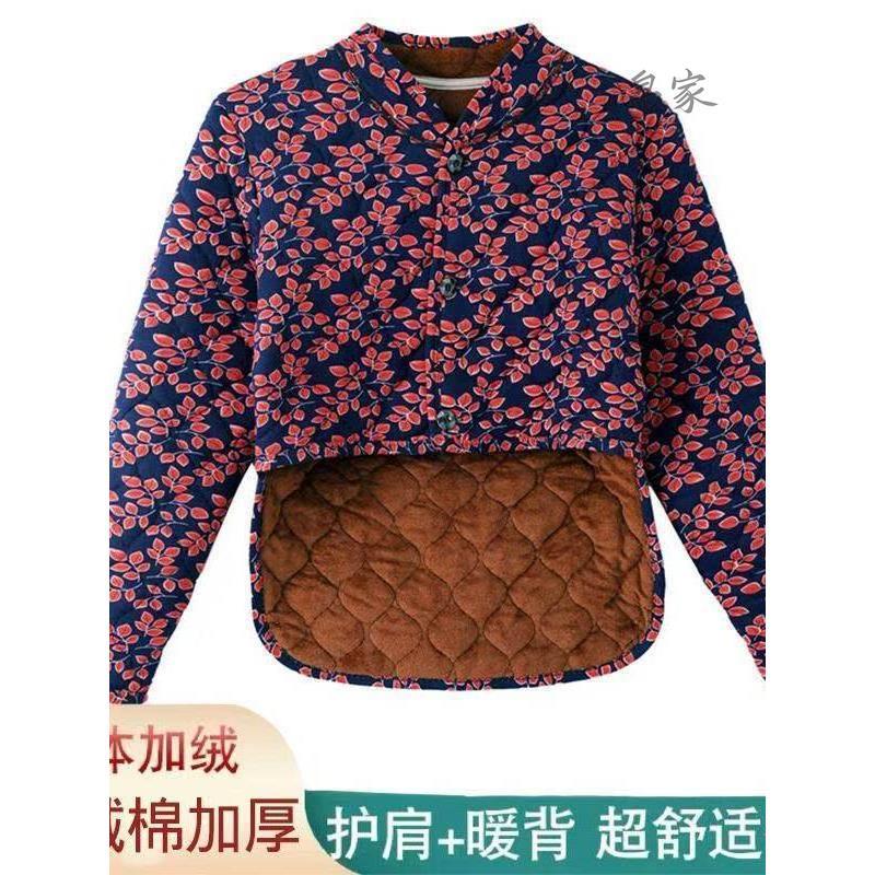 中老年女装秋冬新款驼绒棉长袖护肩护腰背心防寒保暖坎肩睡觉马甲