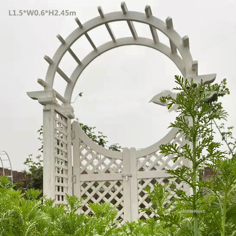 防腐木拱门花园入户门爬藤架庭院门花园门栅栏门拱门花架