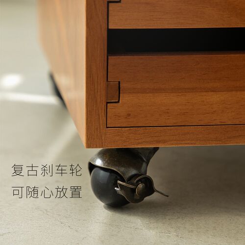 北欧实木简约抽屉式文件柜办公室书房可移动文具收纳柜沙发边几柜