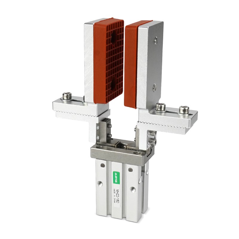 手指气缸机械手夹具MHZ2-16/20DL治具夹头加宽加长带胶垫可调夹具