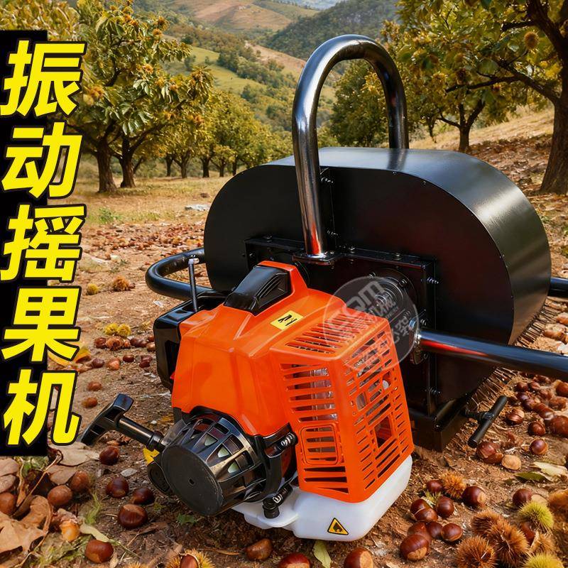 小型松两塔机动式汽油机板冲程摘果机家用果园核PPK桃栗震大枣打