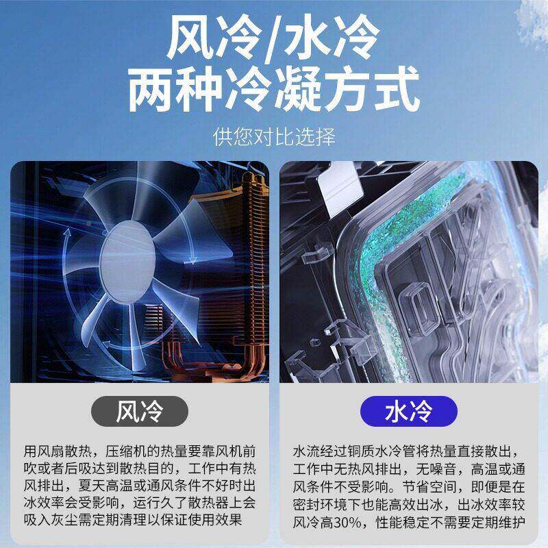 制冰机商用茶店冰火锅摆摊酒469吧全奶自动方小造型冰块机风冷水