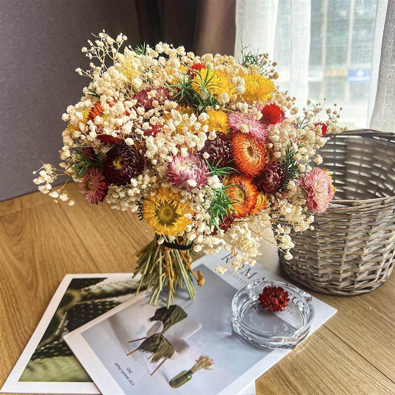 永生满天星七彩菊干花花束家居装干花