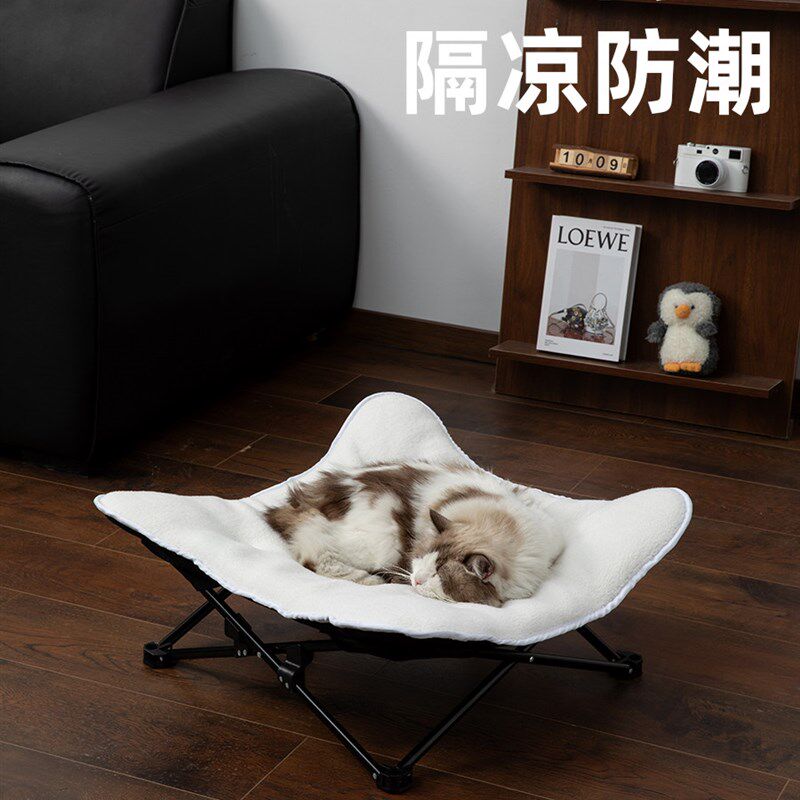 羊羔绒冬季宠物行军床保暖宠物窝悬空离地防潮狗窝猫窝折叠猫狗床