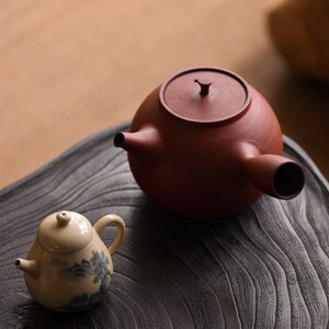 沐春堂 朱颜 紫砂壶侧把煮茶壶陶壶砂铫 景德镇手工陶瓷耐热茶壶