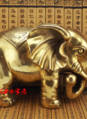 特大号纯铜大象铜象吸水象吉象工艺品一对客厅办公室装饰品铜摆件