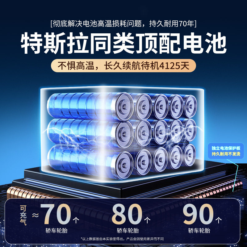 无线车载充气泵汽车用打气泵电动打气筒可携式轮胎充气泵带气压表