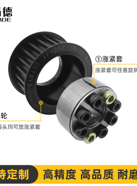 8M48齿 45号钢免键涨紧套同步轮带轮皮带轮 PTLM48P8M300-F19~32