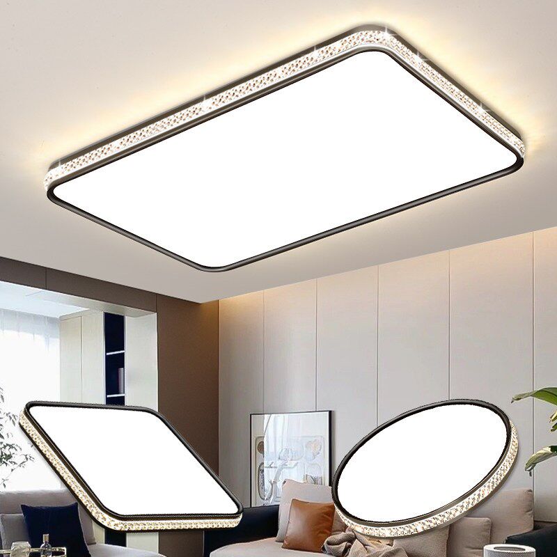现代简约LED吸顶灯客厅灯圆形大尺寸水晶装饰大气灯具