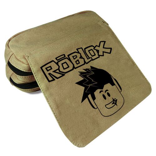 Roblox笔袋学生文具袋双层大容量翻盖帆布带拉炼收纳袋铅笔盒