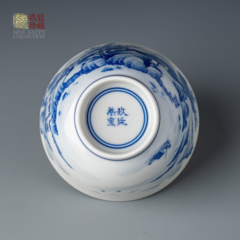 景德镇纯手工手绘功夫茶具陶瓷主人杯柴窑烧瓷中式复古风个人单杯