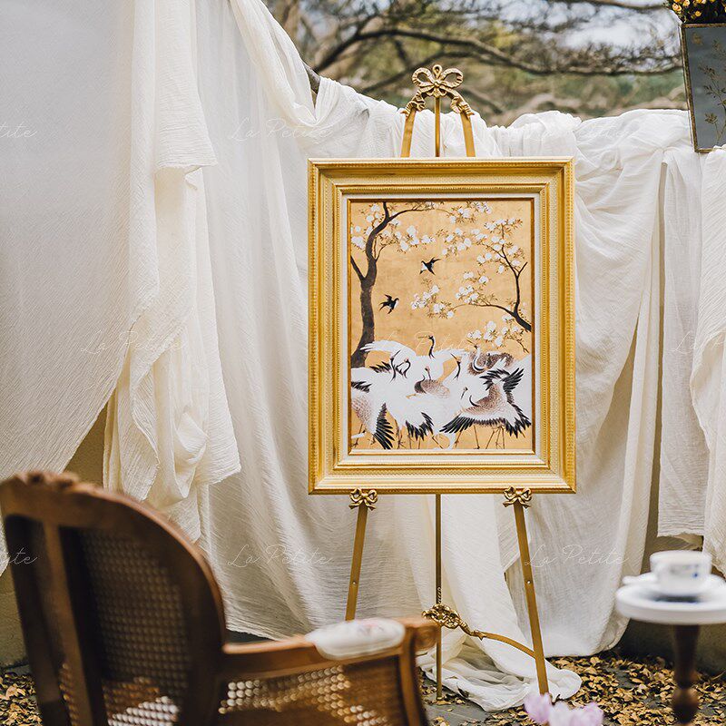 悦澜居中古画 画架镜子收纳覆古展示架家用客厅卧室书房摆件拍摄