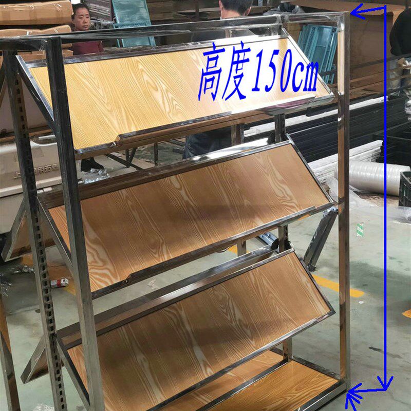 不锈钢挂衬衫中岛架双面鞋架展示架落地衣服架订做服装架层板货架