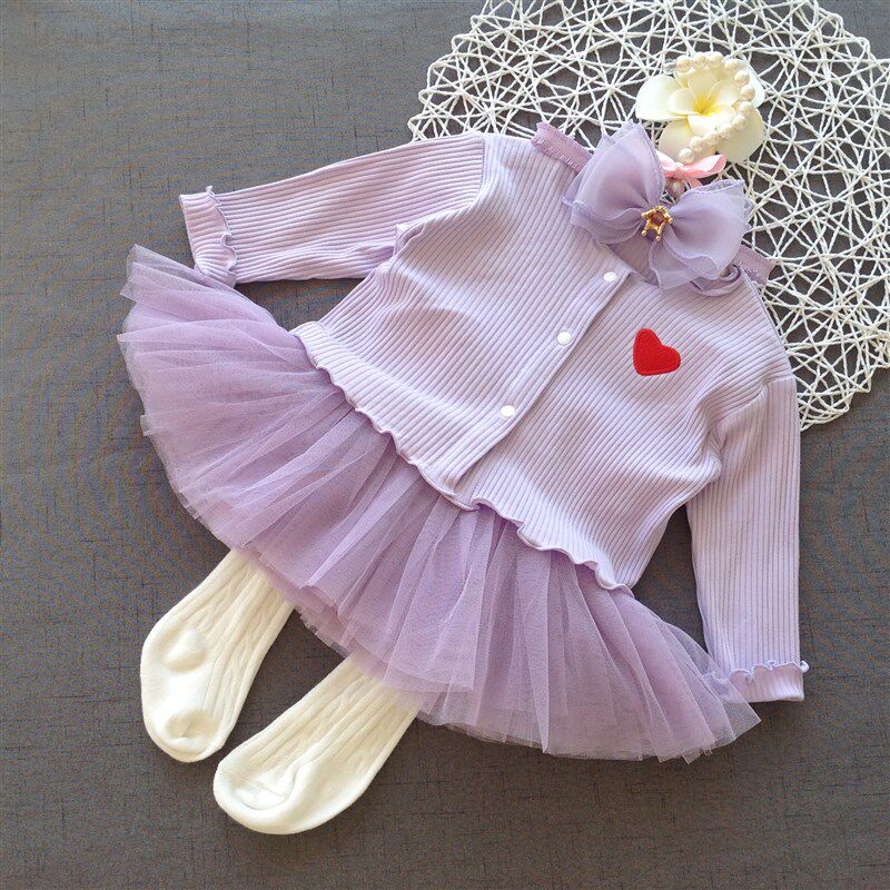 春秋夏哈裙婴儿衣服新生儿满月外出套装可爱女宝宝百天周岁公主裙