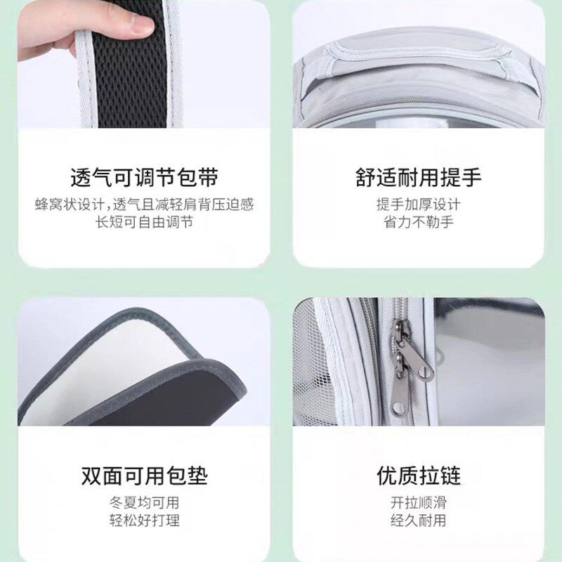 猫包狗包外出便携可爱个性狗狗透明蓝色宠物背包双肩太空舱包用品