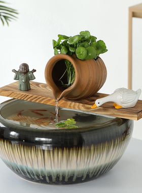 木板垫板鱼缸流水板竹排配件装饰diy摆件装饰品陶瓷流水器支撑板