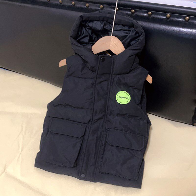 童年不同样童装羽绒服外套4-16岁加厚背心马甲中大童连帽上衣男女