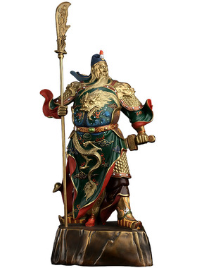 《忠义盖世》铜关公摆件家用招财武财神二爷供奉神像店铺开业礼品